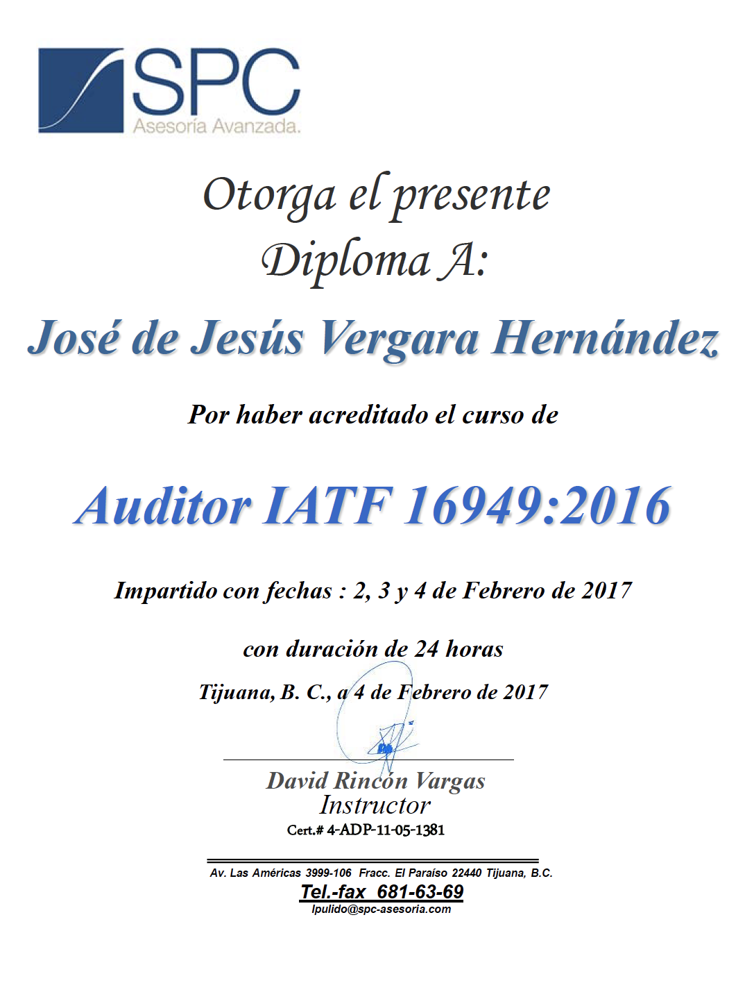 JESUS VERGARA AUDITOR IATF